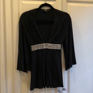 Black rhinestone long sleeve Sky top
